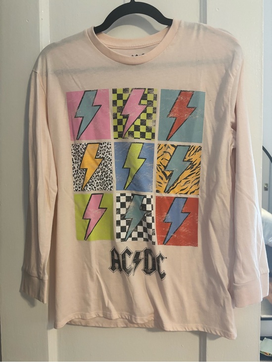 AC/DC Other - AC/DC Kids' Pink Lightning Bolt Graphic Long Sleeve Shirt size XL